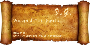 Veszprémi Gyula névjegykártya