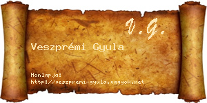 Veszprémi Gyula névjegykártya